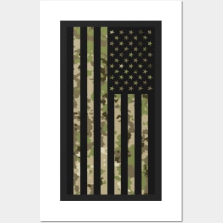 US Flag Down - Multicam Black Posters and Art